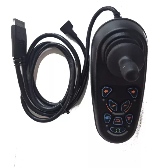 Akülü sandalye joystiği gri soketli(nvr2 model)/(motor sürücü içermez) Mutlaka P&G nVr2 model gri soketli motor sürücü ile birlikte kullanmak gerekir.